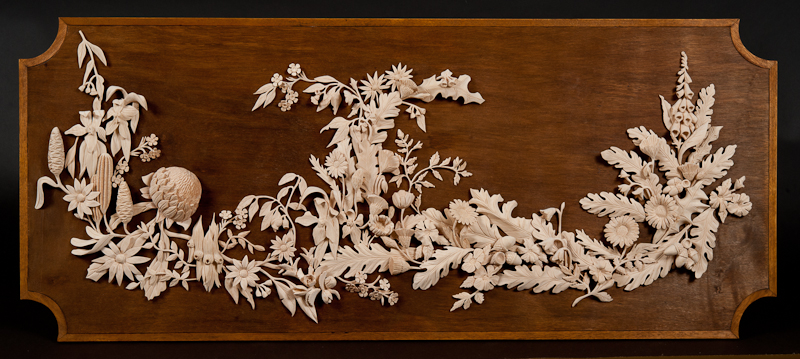 Bruce Weier bas relief of Australian and Scottish flora